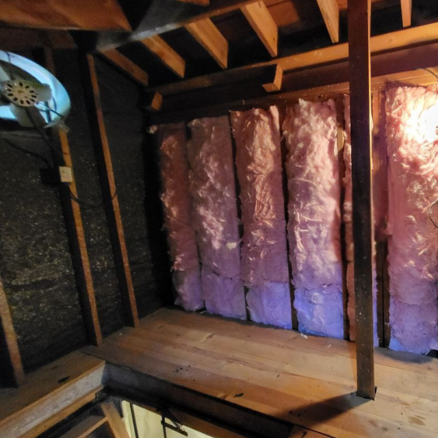 New attic wall insullation