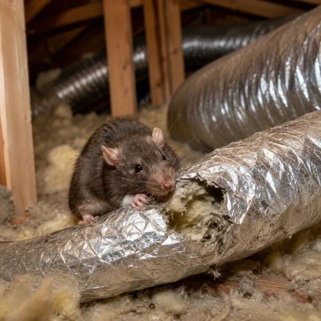 Attic insulation area after cleanup and upgrade work